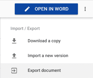 export document microsoft word