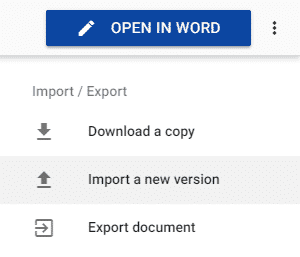 import version word document
