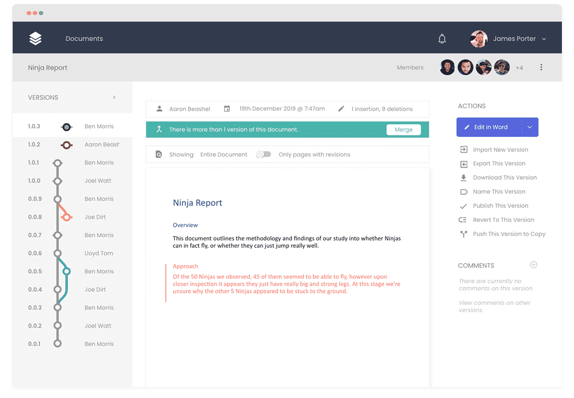 New Document History Page