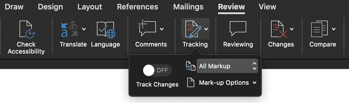 tracking in word document tracking in word document