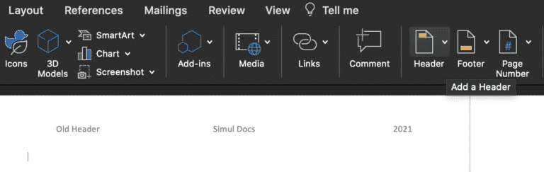 How to edit the Header in your Microsoft Word Document