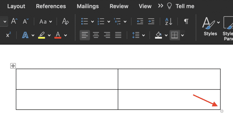 How to create a split page in a Microsoft Word document
