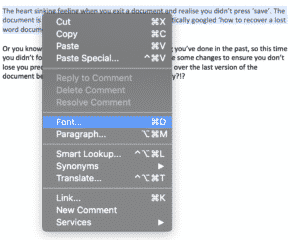 How to do small caps in a Microsoft Word document