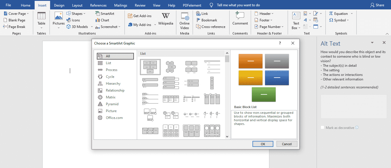 How to create a flowchart in a Microsoft Word document