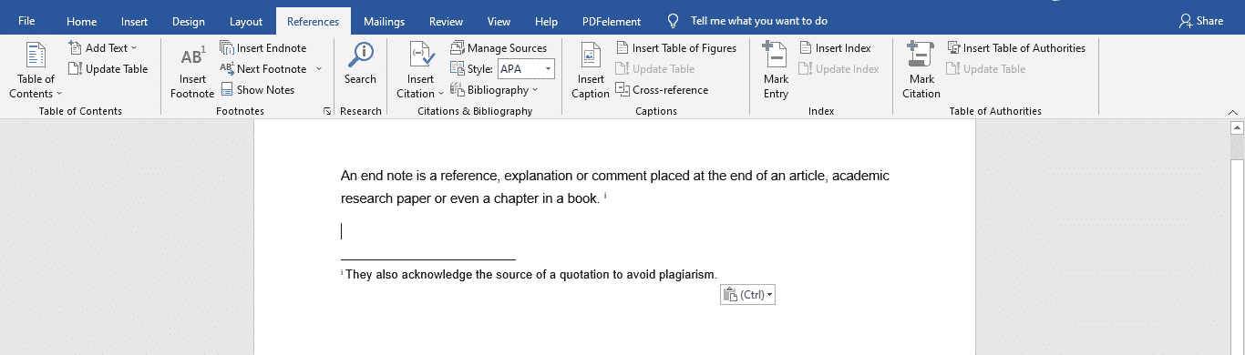 endnote format endnote format