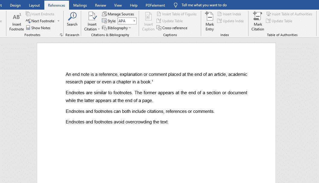 How to cross-reference footnotes and endnotes in Microsoft Word