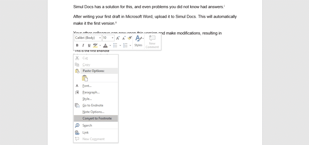 convert endnotes to footnotes msword