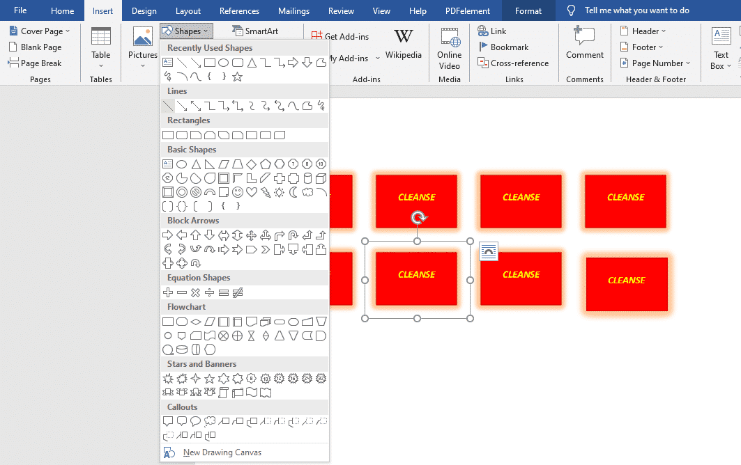 How to create a flowchart in a Microsoft Word document