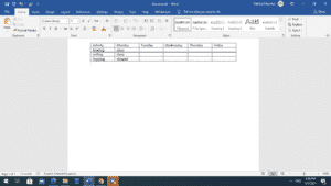 How to center text in a table in a Microsoft Word document