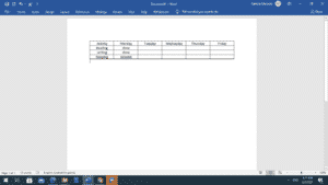 How to center text in a table in a Microsoft Word document