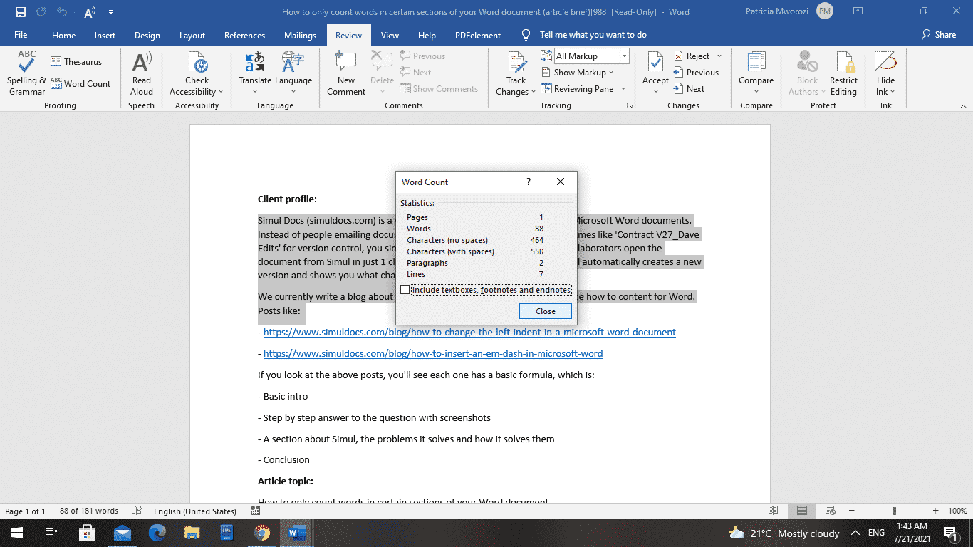document word counter document word counter