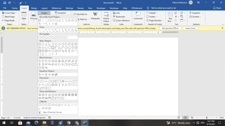 How to put multiple lines of text in brackets in word