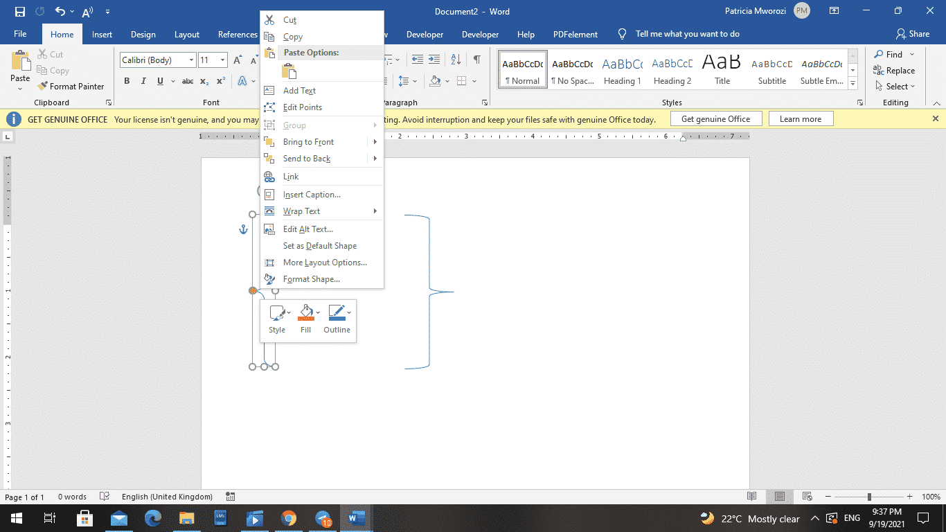 How To Put Multiple Lines Of Text In Brackets In Word
