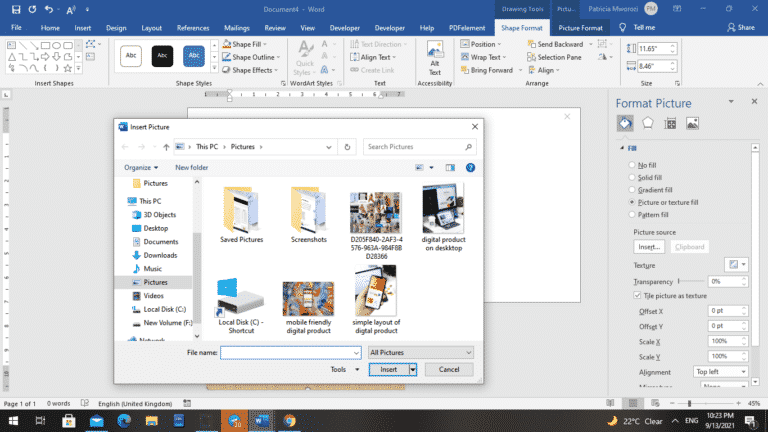 How to add a background image to one page of Microsoft Word documents