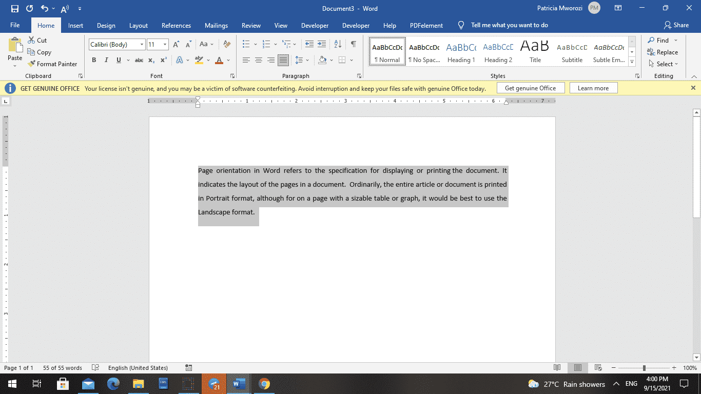 how can i change orientation of one page in word how can i change orientation of one page in word