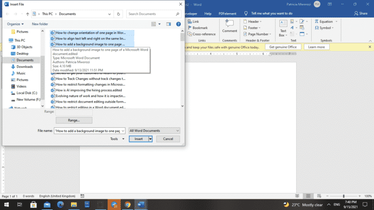 How to combine multiple word documents into one pdf simul docs
