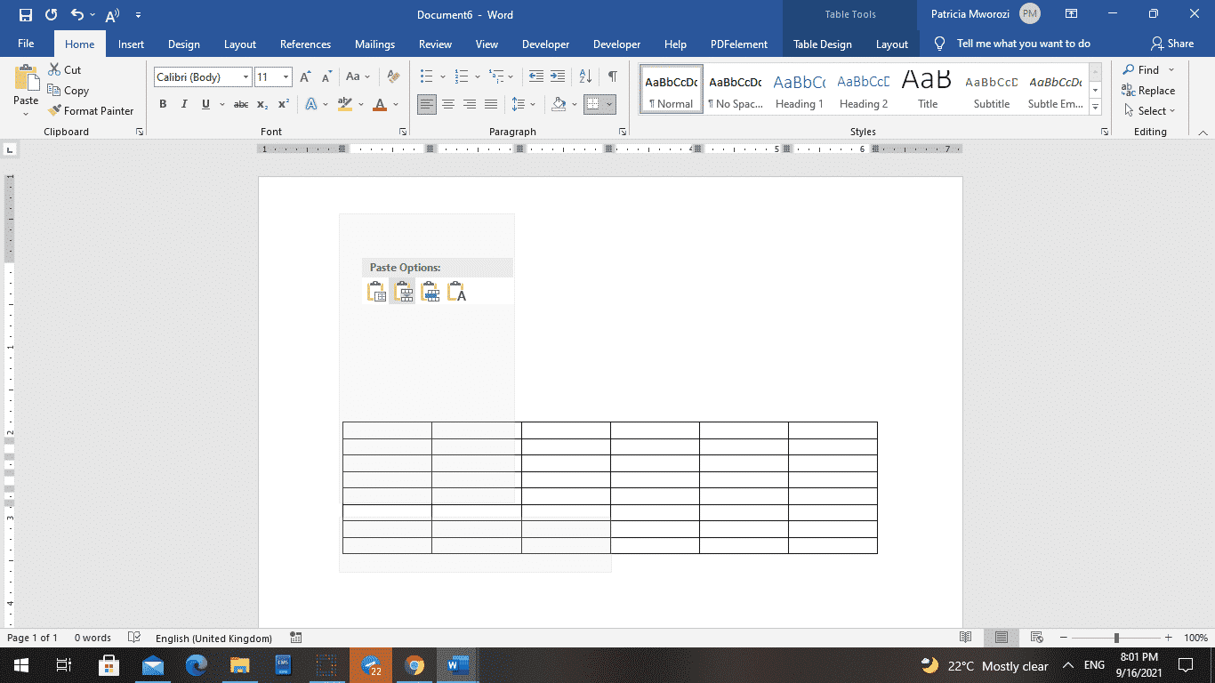 How to combine tables in Microsoft Word documents