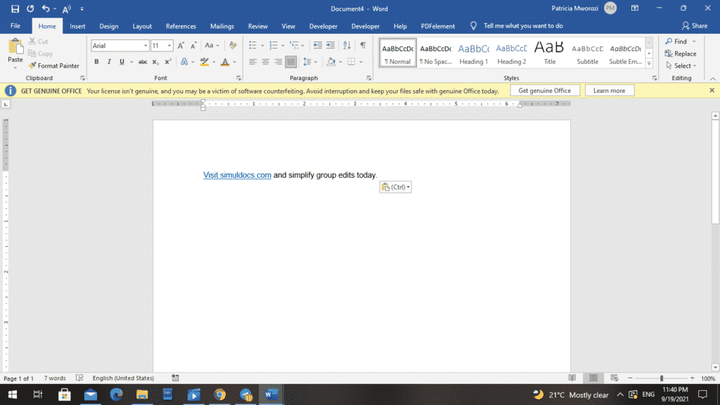 如何删除Microsoft Word文档中的所有超链接