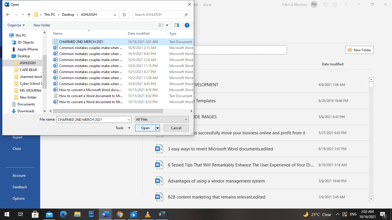How to convert an Excel document to Microsoft Word