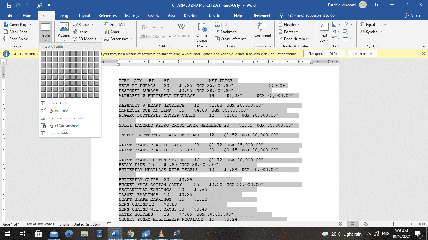 How to convert an Excel document to Microsoft Word