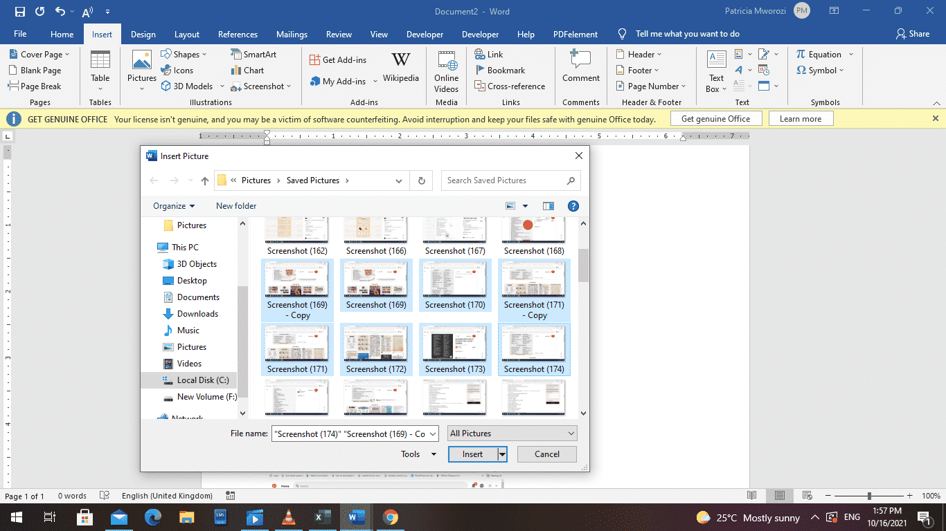 How to merge images in Microsoft Word document
