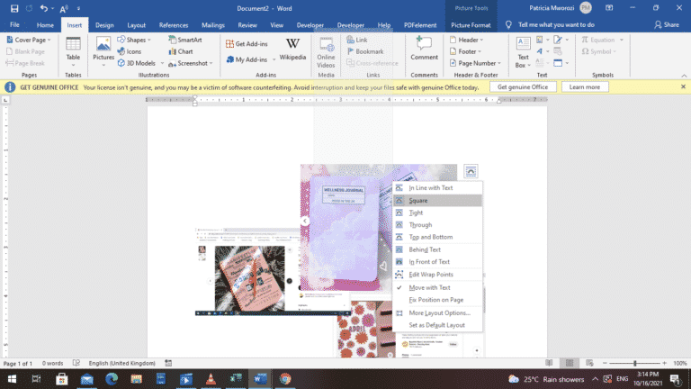 How to merge images in Microsoft Word document