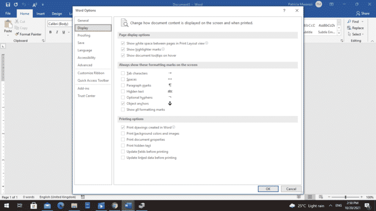 How to show or hide section breaks in Microsoft Word