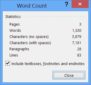 insert word count in essay